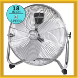 Impress 18-Inch High-Velocity Floor Fan with Chrome Finish Sky Iapetus