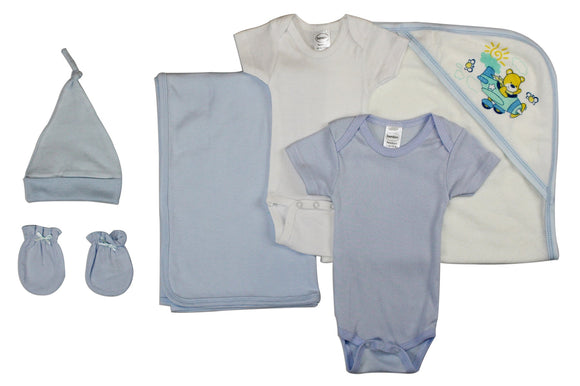 Newborn Baby Boy 6 Pc Layette Baby Shower Gift Set Emerald Clover