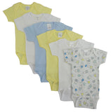Printed Pastel Boys' Short Sleeve (6 Pack)