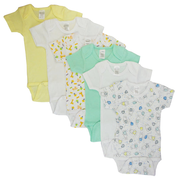 Boys' Printed Short Sleeve 6 Pack Emerald Clover