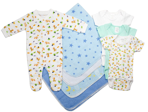 Newborn Baby Boy 8 Pc Layette Baby Shower Gift Set Emerald Clover