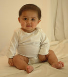 Long Sleeve White Onezie 6 Pack Emerald Clover