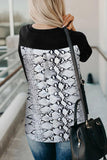 Burgundy Leopard Patch Pocket Long Sleeve Top