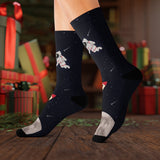 Astronaut & Space Funny Novelty Socks Yellow Pandora