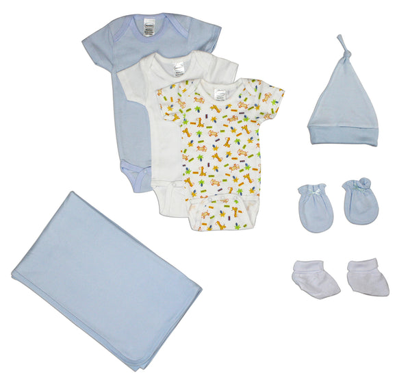 Newborn Baby Boys 7 Pc Layette Baby Shower Gift