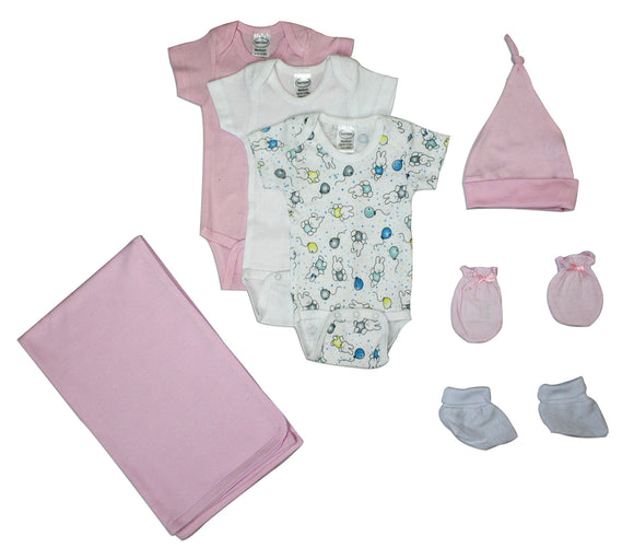 Newborn Baby Girls 7 Pc Layette Baby Shower Gift Emerald Clover