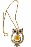 Big Owl Shimmer Pendant Necklace Silver Hestia