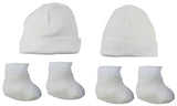 Cap & Bootie Set - White (Pack of 2) Emerald Clover