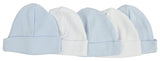 Blue & White Baby Caps (Pack of 5)