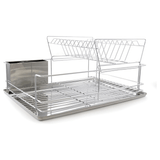 Better Chef 22" 2-Tier 4-Piece Chrome Classic Dish Rack Sky Iapetus