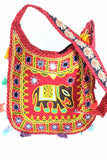 Mirror Work Elephant Multi Color Sling Jhola Bag Silver Hestia
