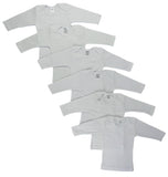 White Long Sleeve Lap T-shirts  6 Pack Emerald Clover