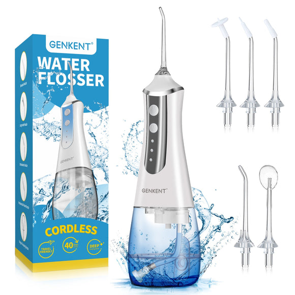 Cordless Dental Water Flosser 3 Modes 5 Tips Pink Iolaus