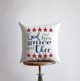 Gods Shed His Grace on Thee | American Throw Pillow | Home Decor | Maroon Abderus