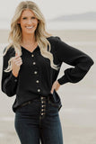 Khaki Button Up Puff Sleeve Shirt