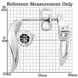 0W177 - Rhodium 925 Sterling Silver Earrings with AAA Grade CZ  in Turquoise Tiger