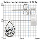 0W180 - Rhodium 925 Sterling Silver Earrings with AAA Grade CZ  in