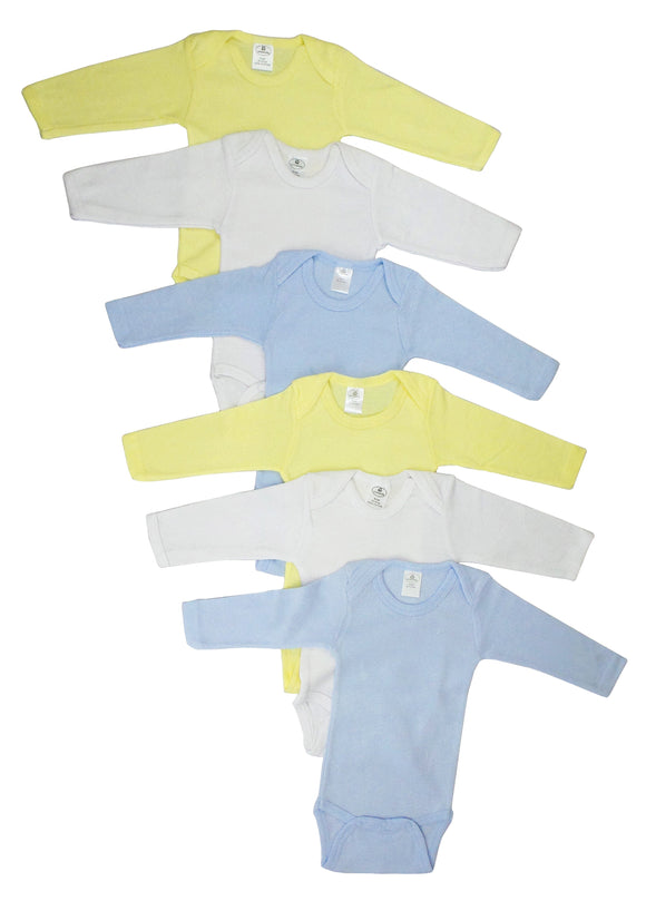Boys' Pastel Long Sleeve Onezie 6 Pack Emerald Clover