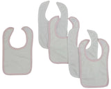 White Bib With Pink Trim and White Trim (Pack of Emerald Clover