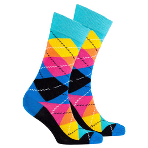 Men's Magenta Argyle Socks Orchid Erebus