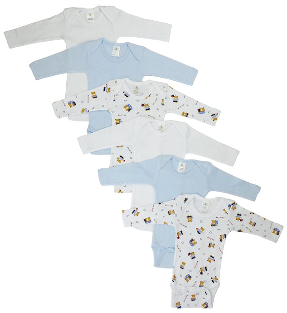 Boys Longsleeve Printed Onesie Variety 6 Pack