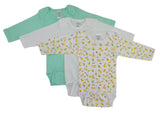 Boys Long Sleeve Printed Onesie Variety Pack (3 Pack)