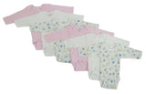Girls' Long Sleeve Printed Onesie Variety (6 Pack)