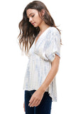 Flowy V-Neck Top with Relaxed Fit Indigo Arrowwood