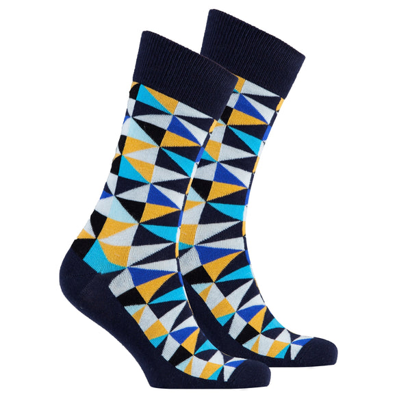 Men's Navy Triangle Socks Orchid Erebus