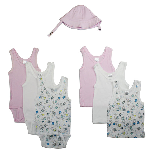 Girls' Summer 7 Piece Layette Set Emerald Clover