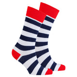 Men's Navy-White Stripes Socks Orchid Erebus