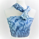 Ripple Indigo Dyed Long Scarf Alabaster