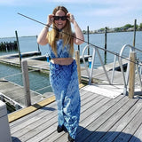 Ripple Indigo Dyed Long Scarf Alabaster