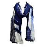 Serenity Indigo Handprinted Scarf Alabaster