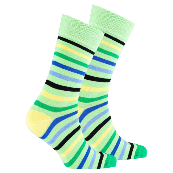 Men's Lime Stripe Socks Orchid Erebus