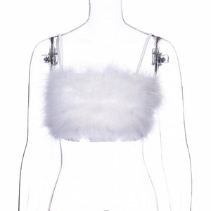 Furry Strap Wrap Chest Camisole