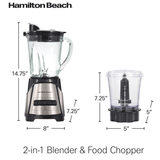 Hamilton Beach Power Elite Glass Jar Blender & Food Chopper Combo