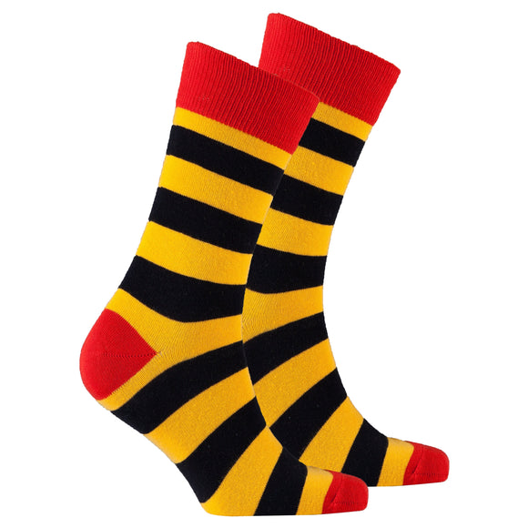 Men's Black Flame Stripe Socks Orchid Erebus
