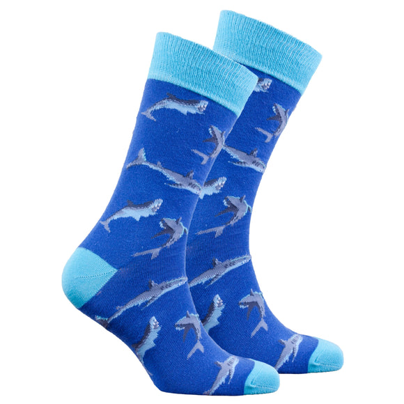 Men's Blue Shark Socks Orchid Erebus