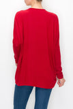 Cutout Front Long Sleeve Top - Red Yellow Hera