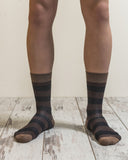 Men's Mocha Stripe Socks Orchid Erebus