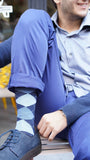 Men's Azure Argyle Socks Orchid Erebus