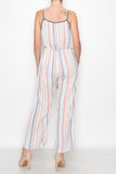 Front Tie Cropped Jumpsuit - Orange
