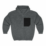 Mens Faux Black Pocket Heavy Blend Zip Up Hoodie