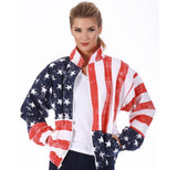 American Flag Print Unisex Zip-Up Jacket