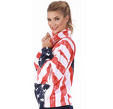 American Flag Print Unisex Zip-Up Jacket