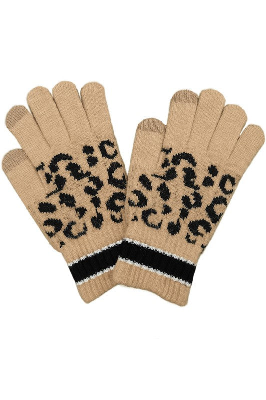 Leopard Print Smart Touch Gloves