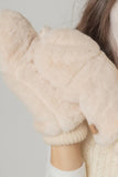 Solid Faux Fur Mittens