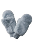 Solid Faux Fur Mittens