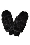 Solid Faux Fur Mittens